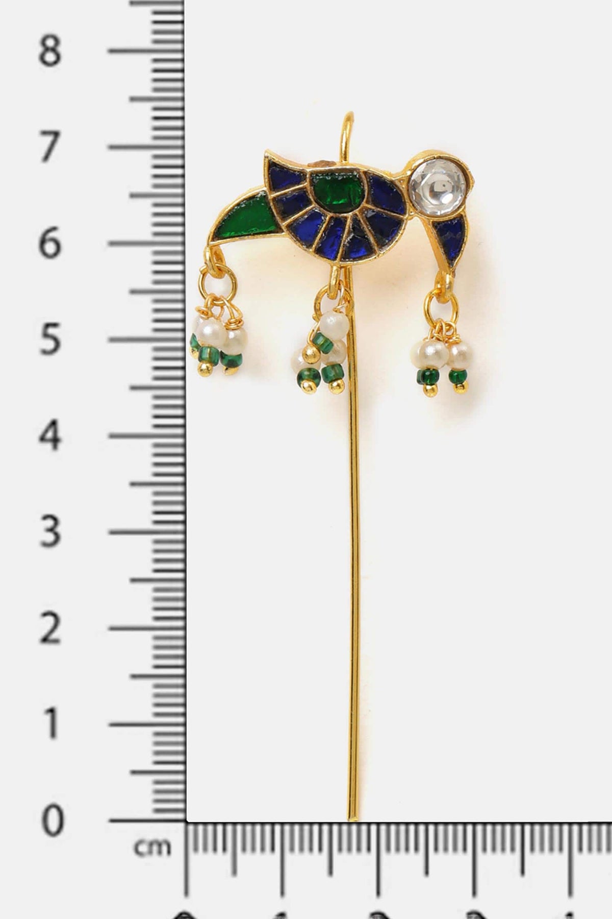 Kundan Brass Pearl Ear Cuffs - Set of 2 