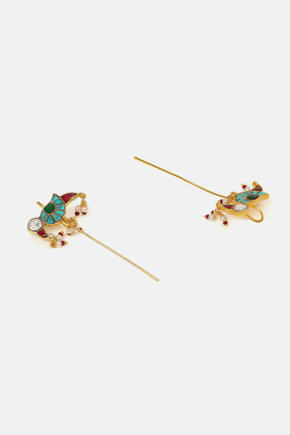 Brass Kundan Ear Cuffs - Set of 2 