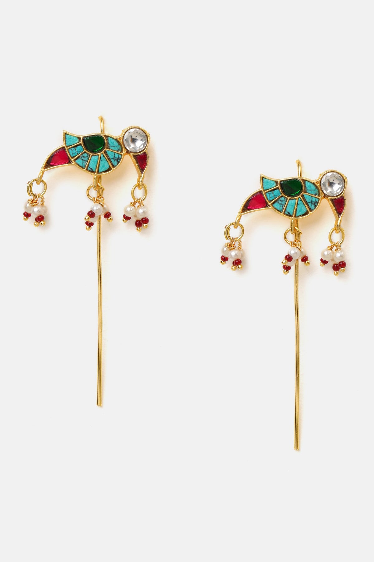 Brass Kundan Ear Cuffs - Set of 2 