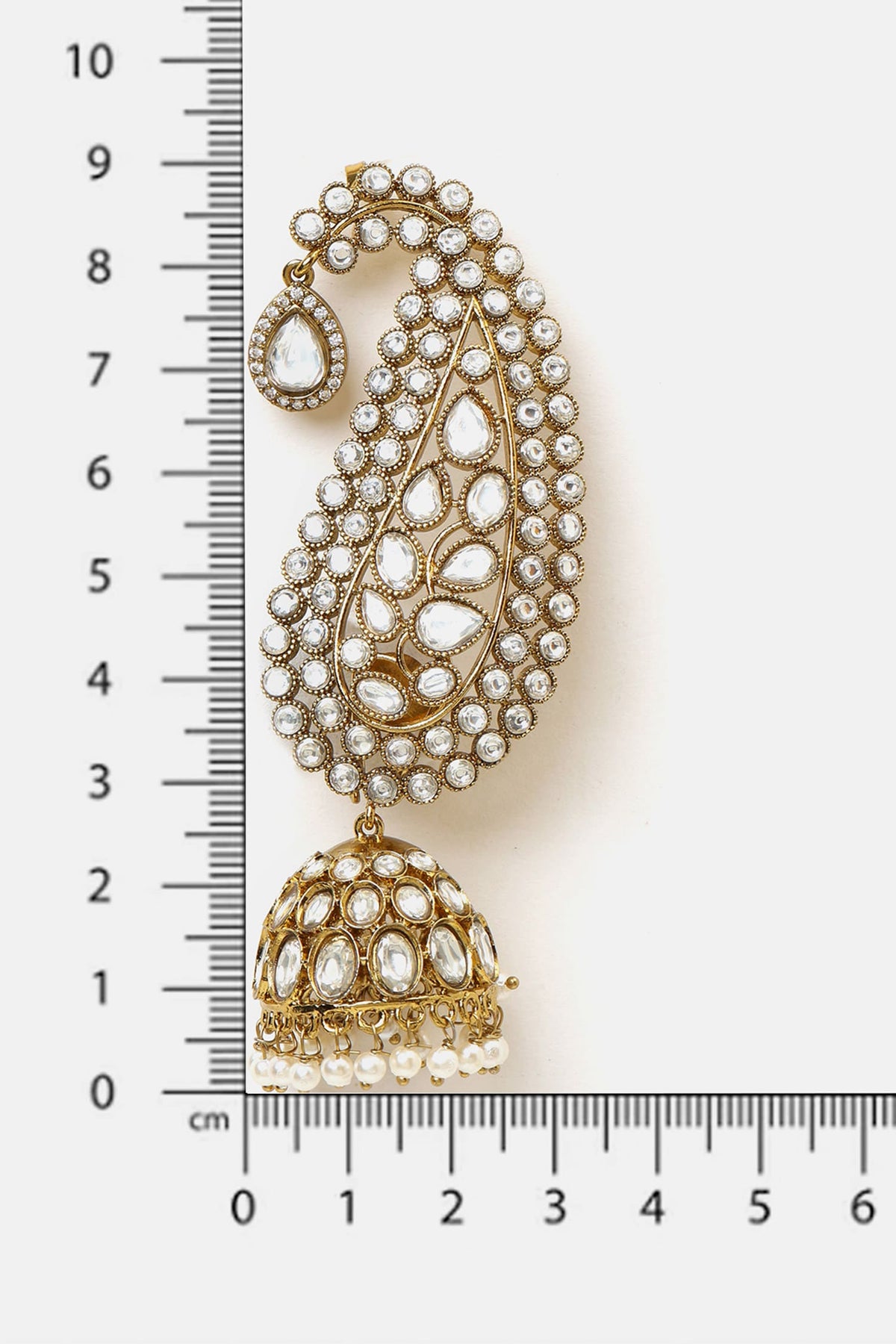 Kundan Pearl Embellished Jhumka Earrings - Set of 2 