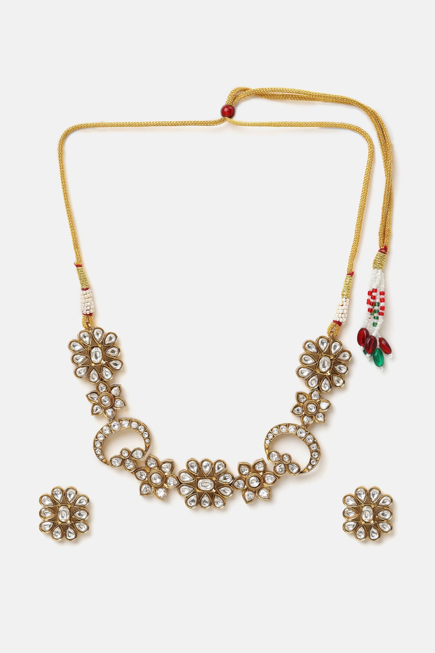Kundan Embellished Necklace Set 