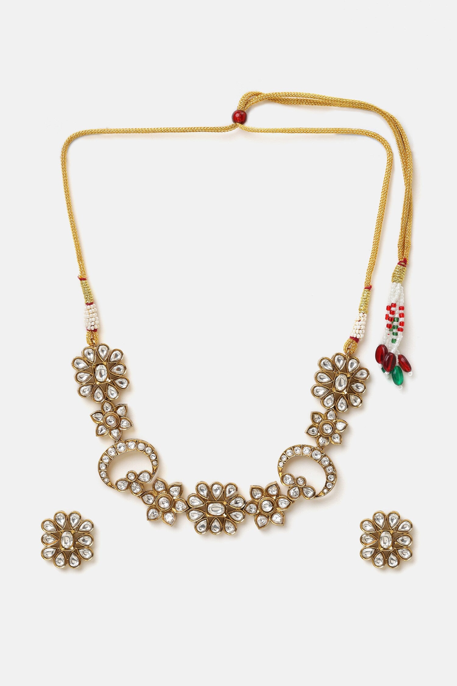 Kundan Embellished Necklace Set 