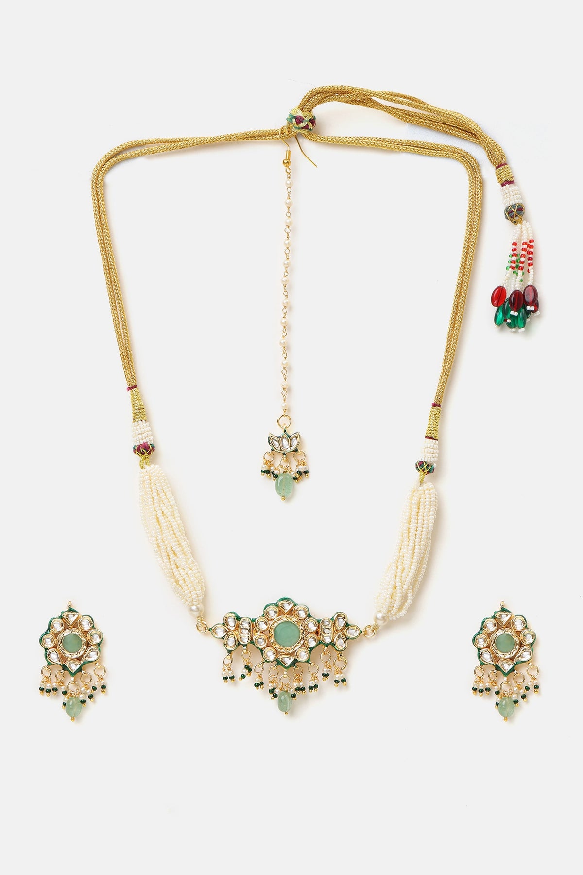 Kundan Embellished Pendant Choker Set 