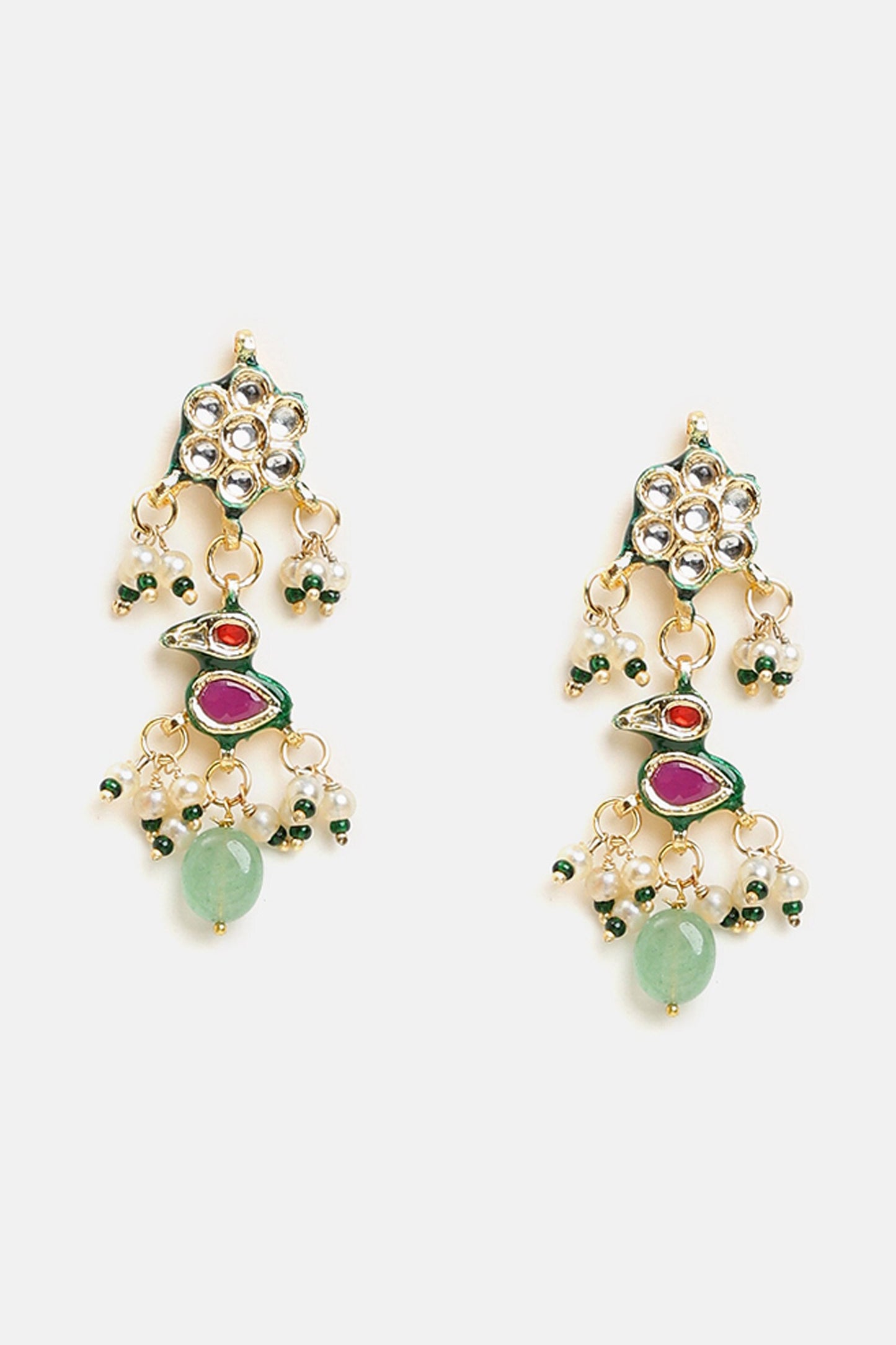 Kundan Pearl Embellished Necklace Set 