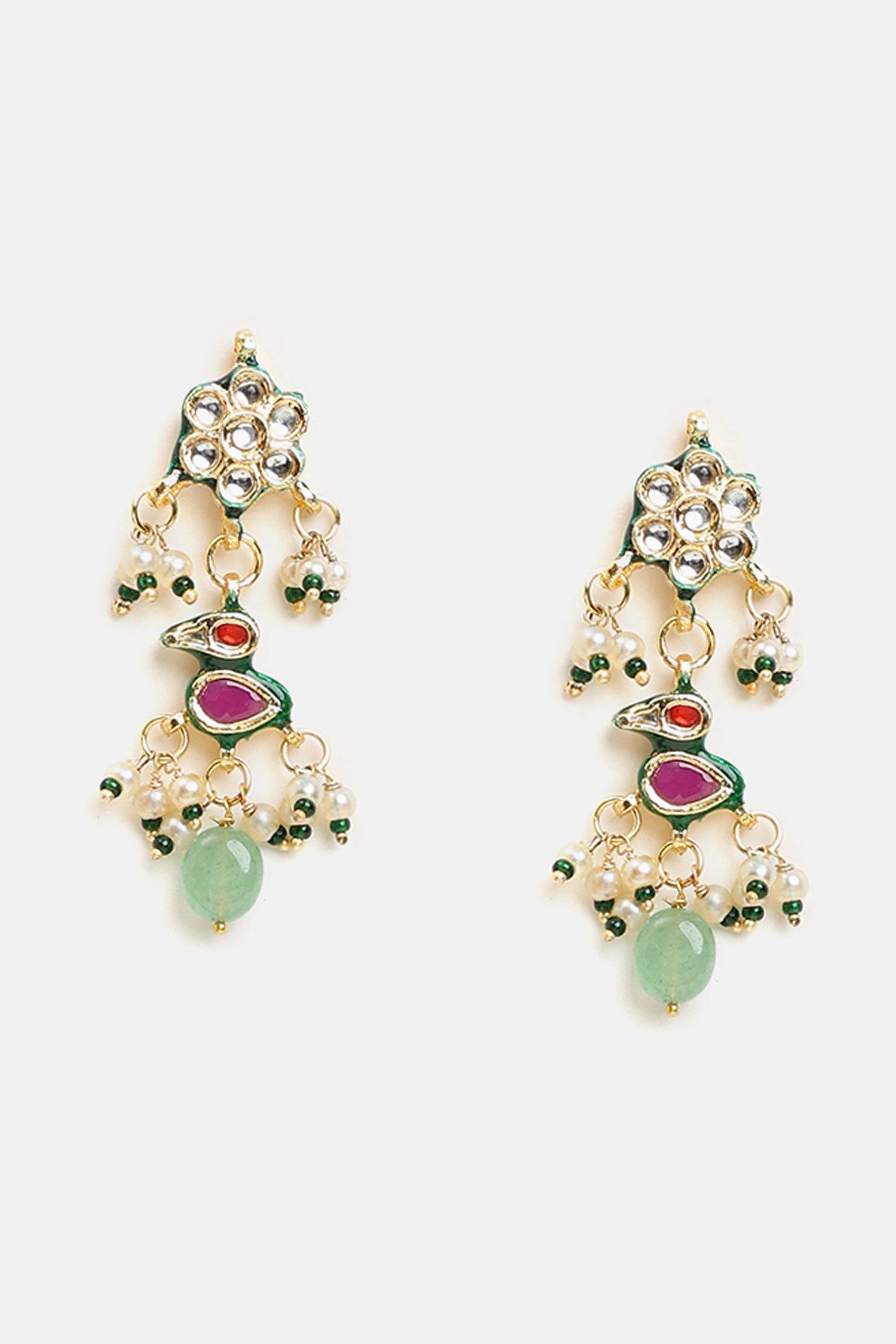 Kundan Pearl Embellished Necklace Set 