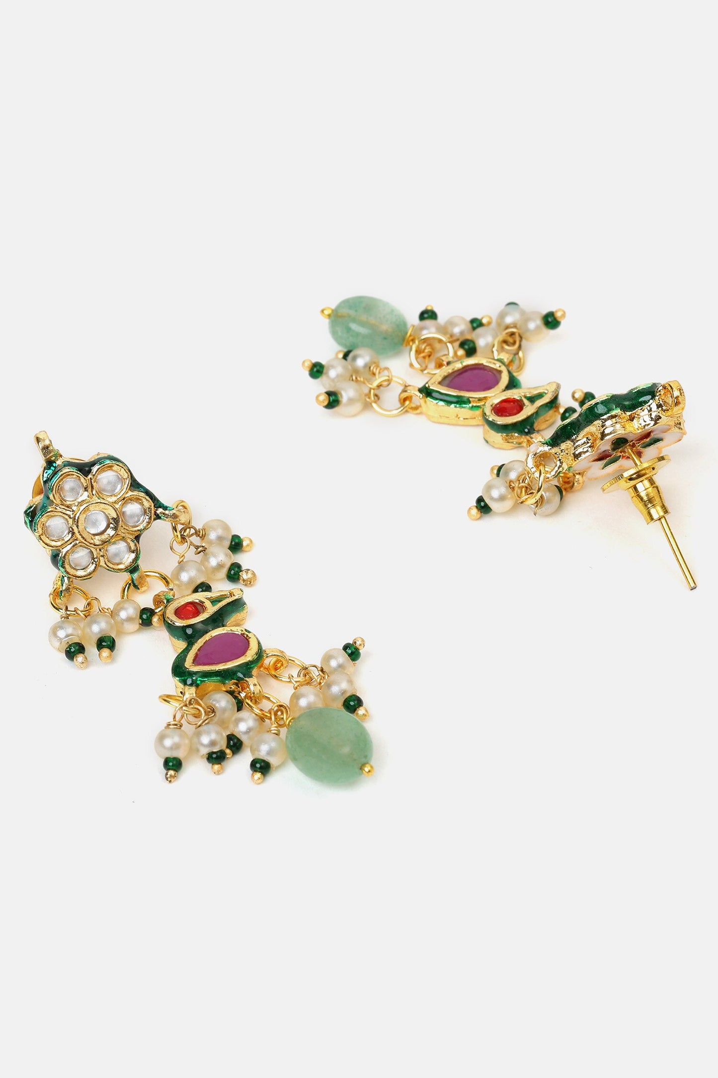 Kundan Pearl Embellished Necklace Set 