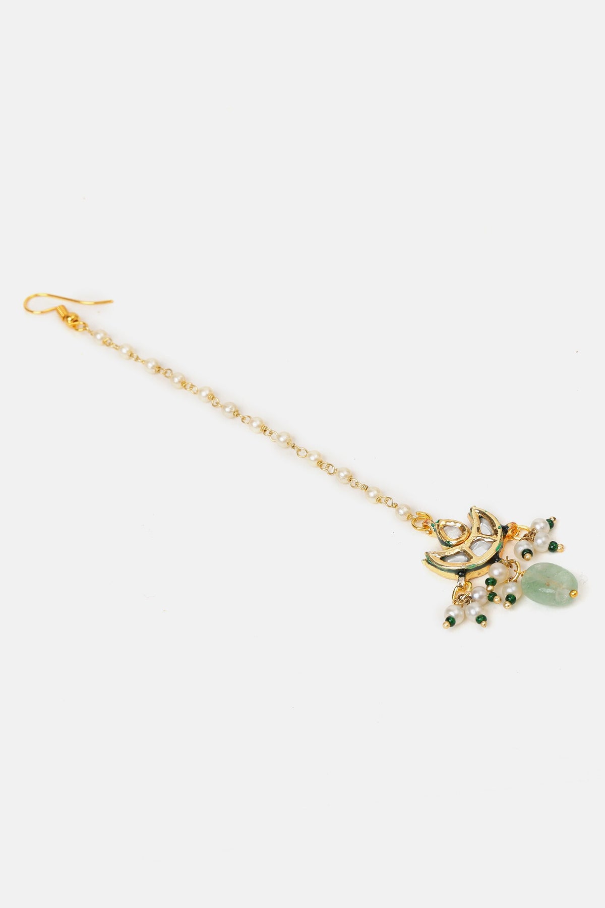 Kundan Pearl Embellished Pendant Necklace Set  