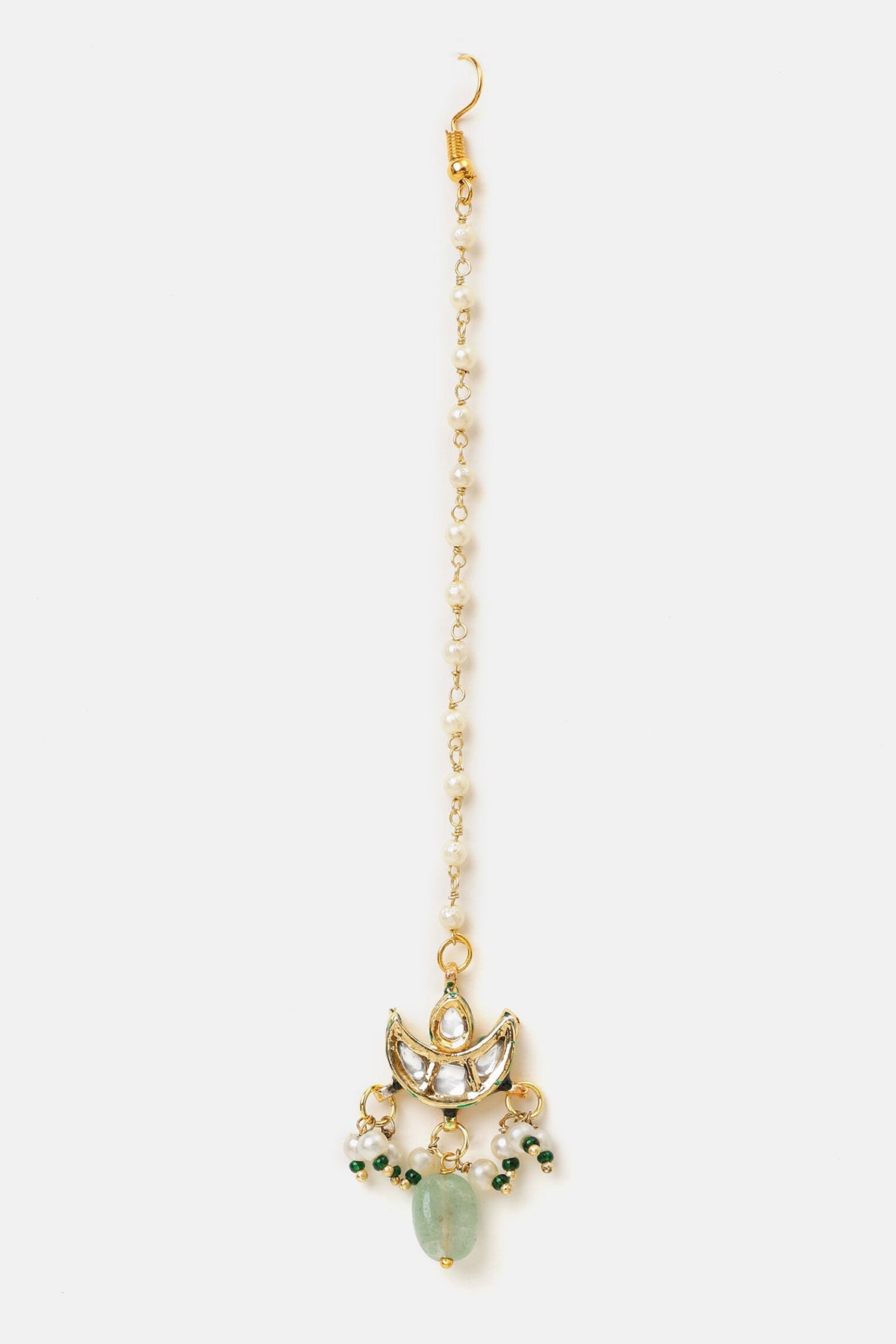 Kundan Pearl Embellished Pendant Necklace Set  