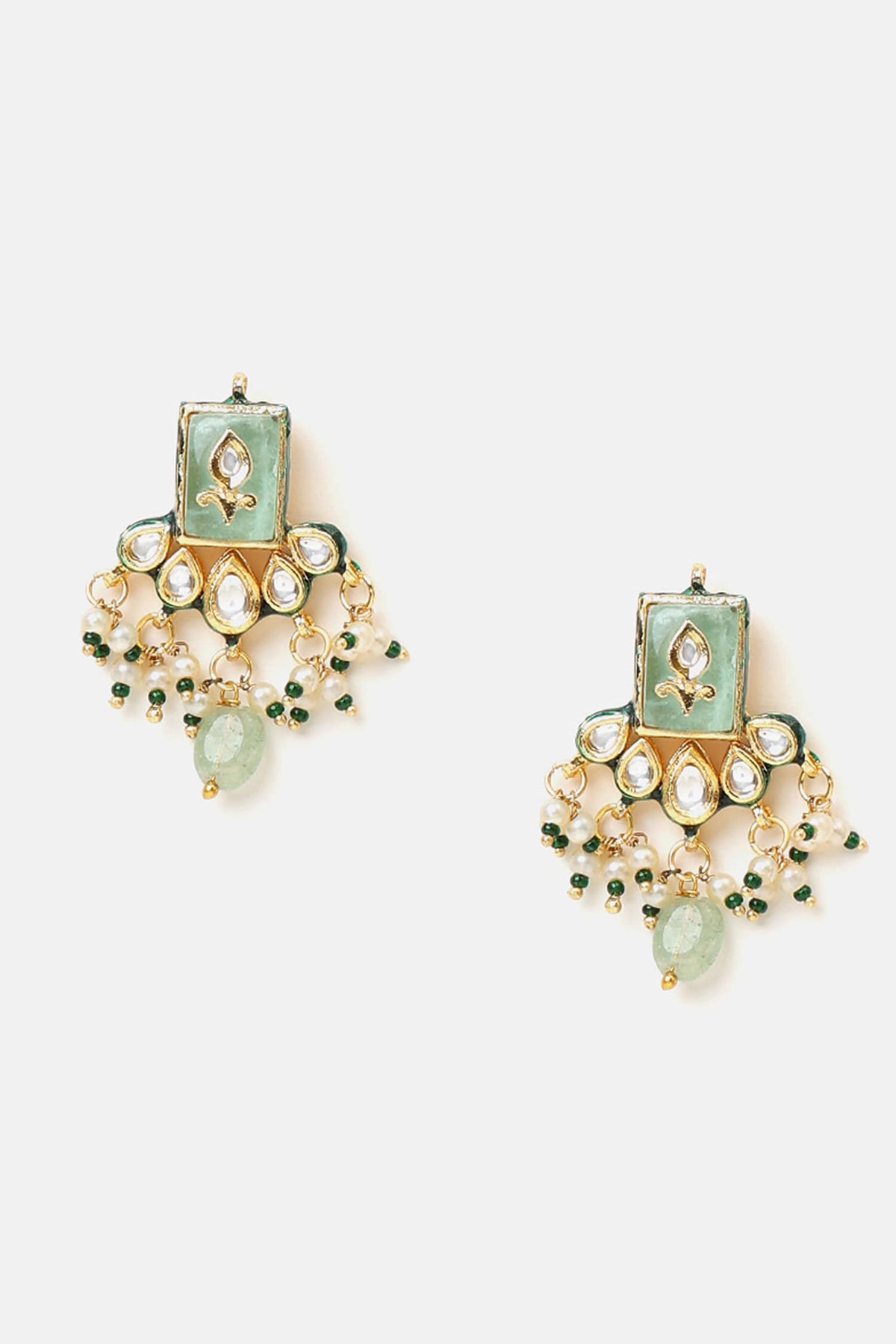 Kundan Pearl Embellished Pendant Necklace Set  