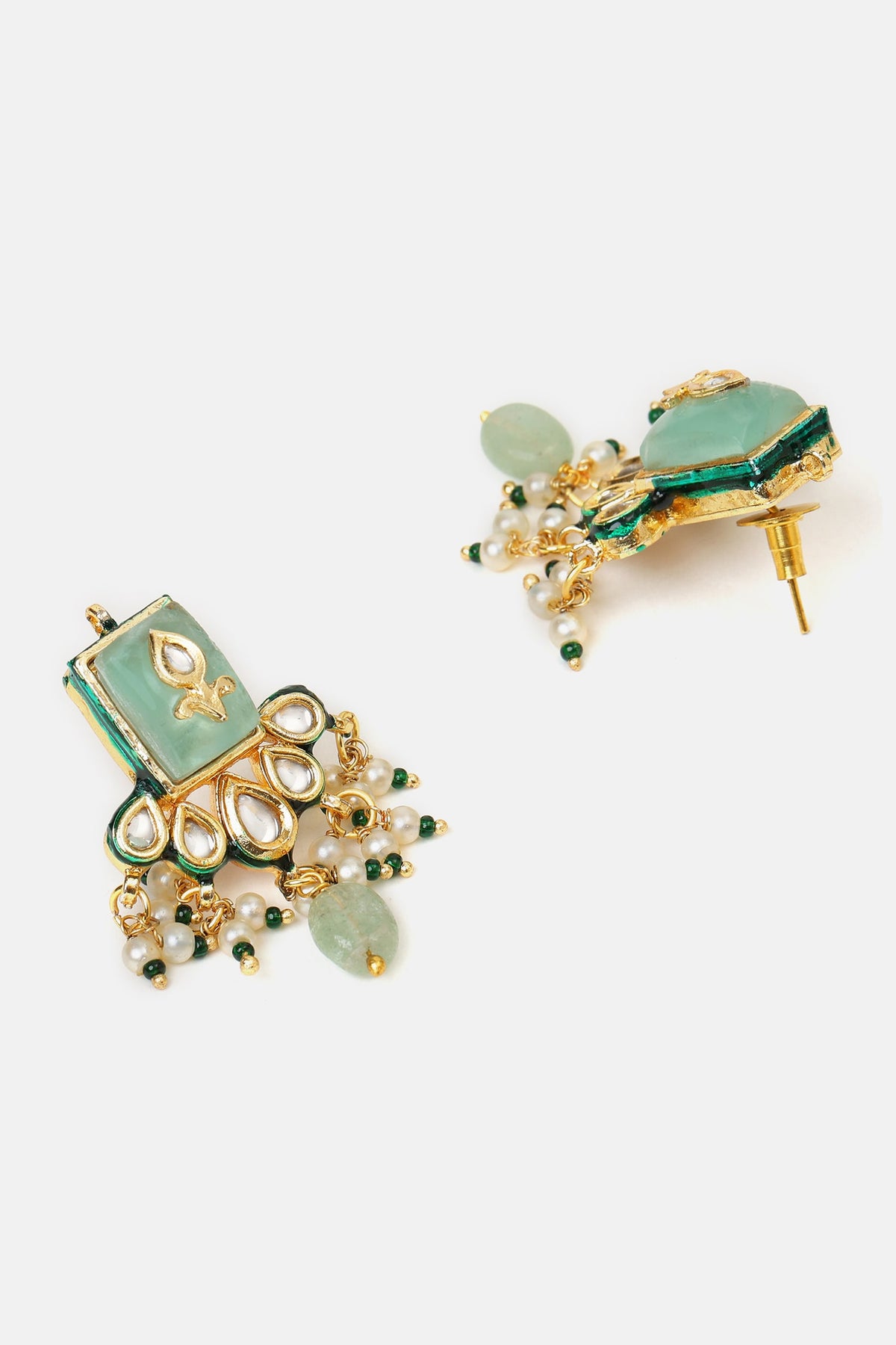 Kundan Pearl Embellished Pendant Necklace Set  