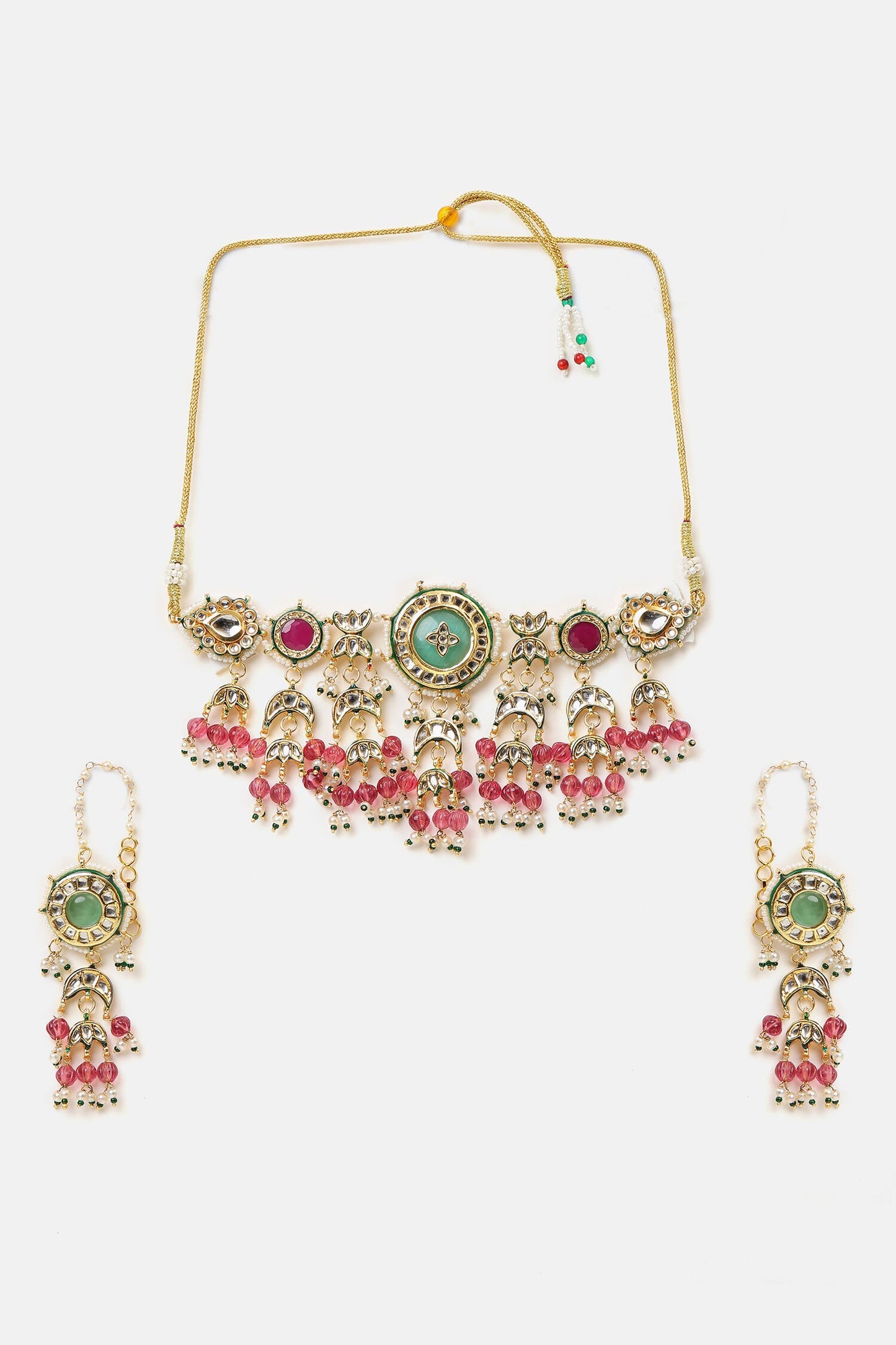 Kundan Embellished Necklace Set 