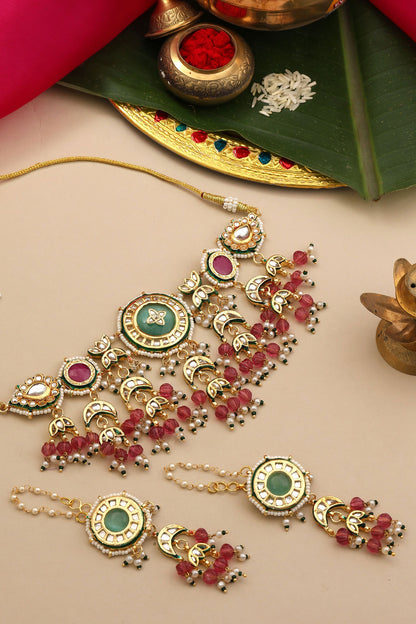 Kundan Embellished Necklace Set 