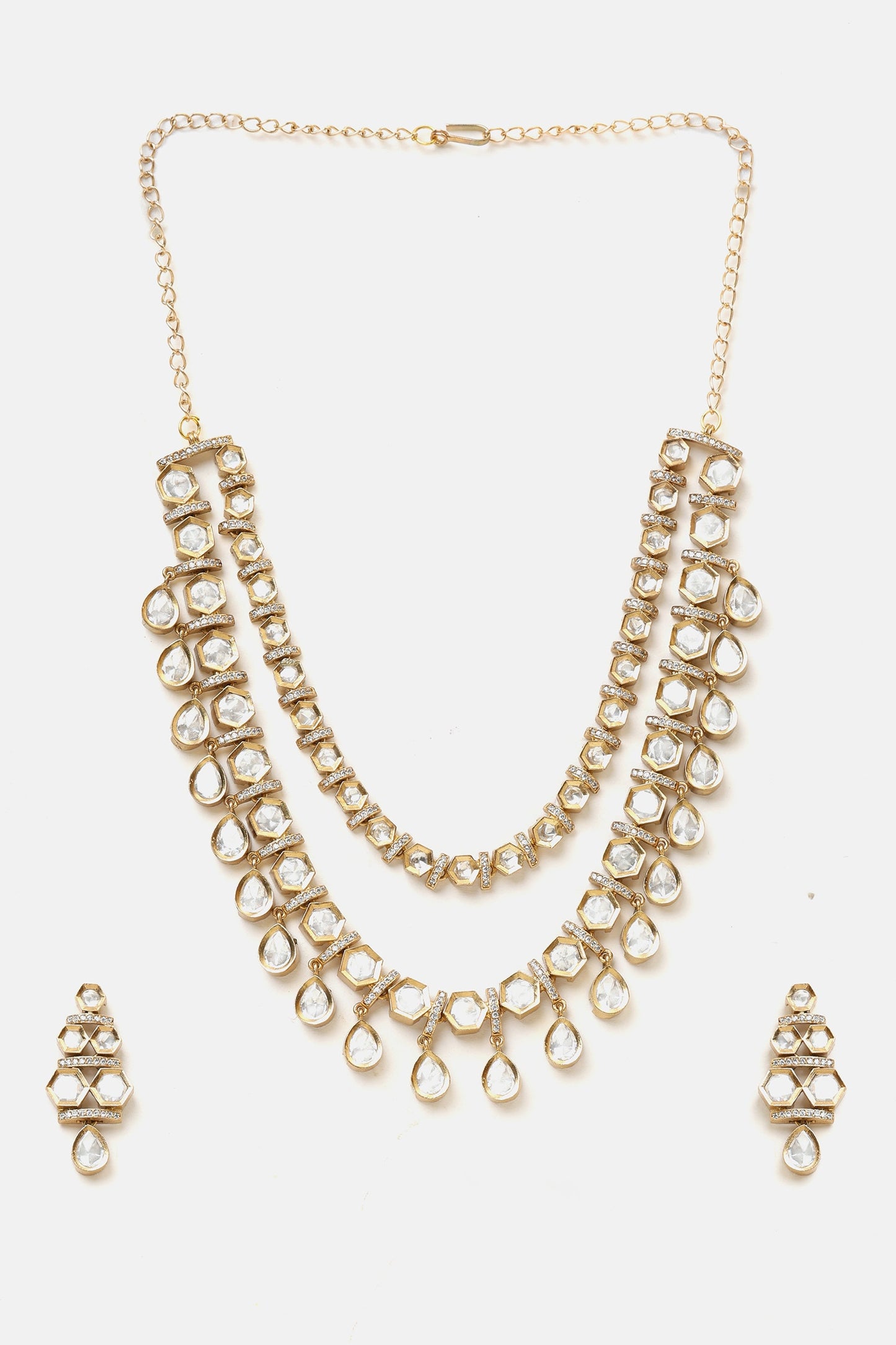 Layered Kundan Embellished Necklace Set 