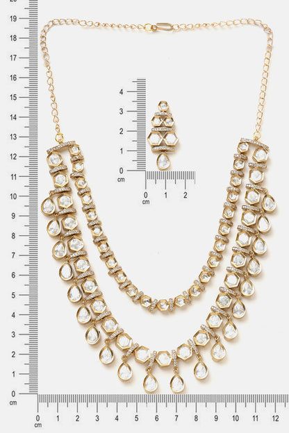 Layered Kundan Embellished Necklace Set 