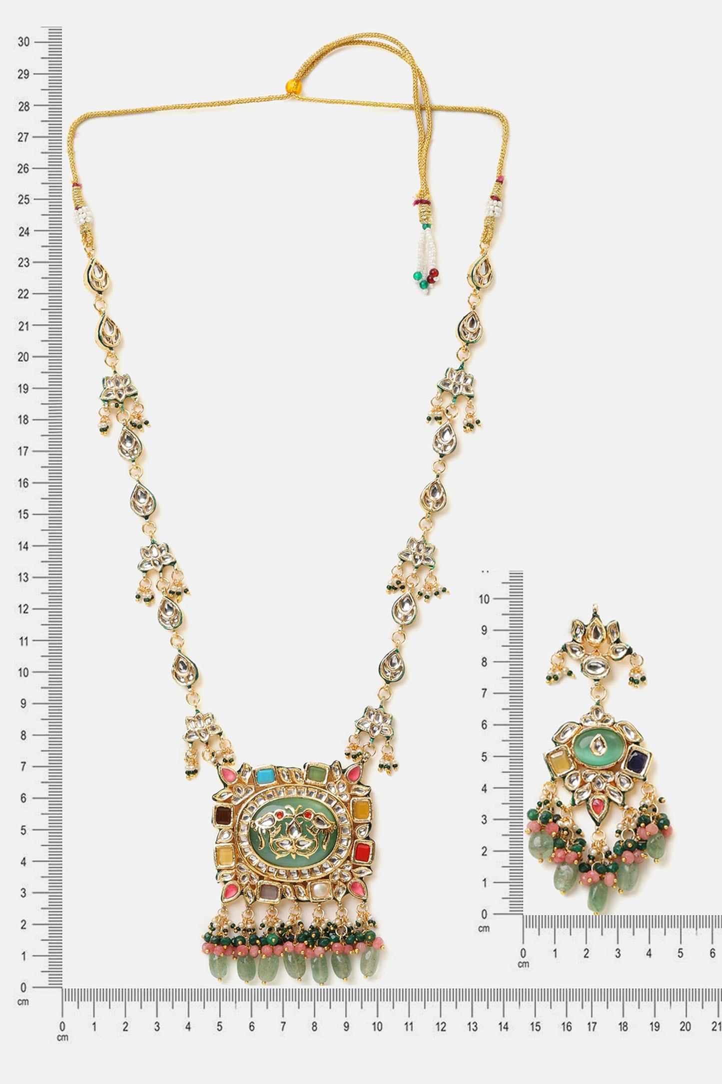 Kundan Embellished Pendant Necklace Set 