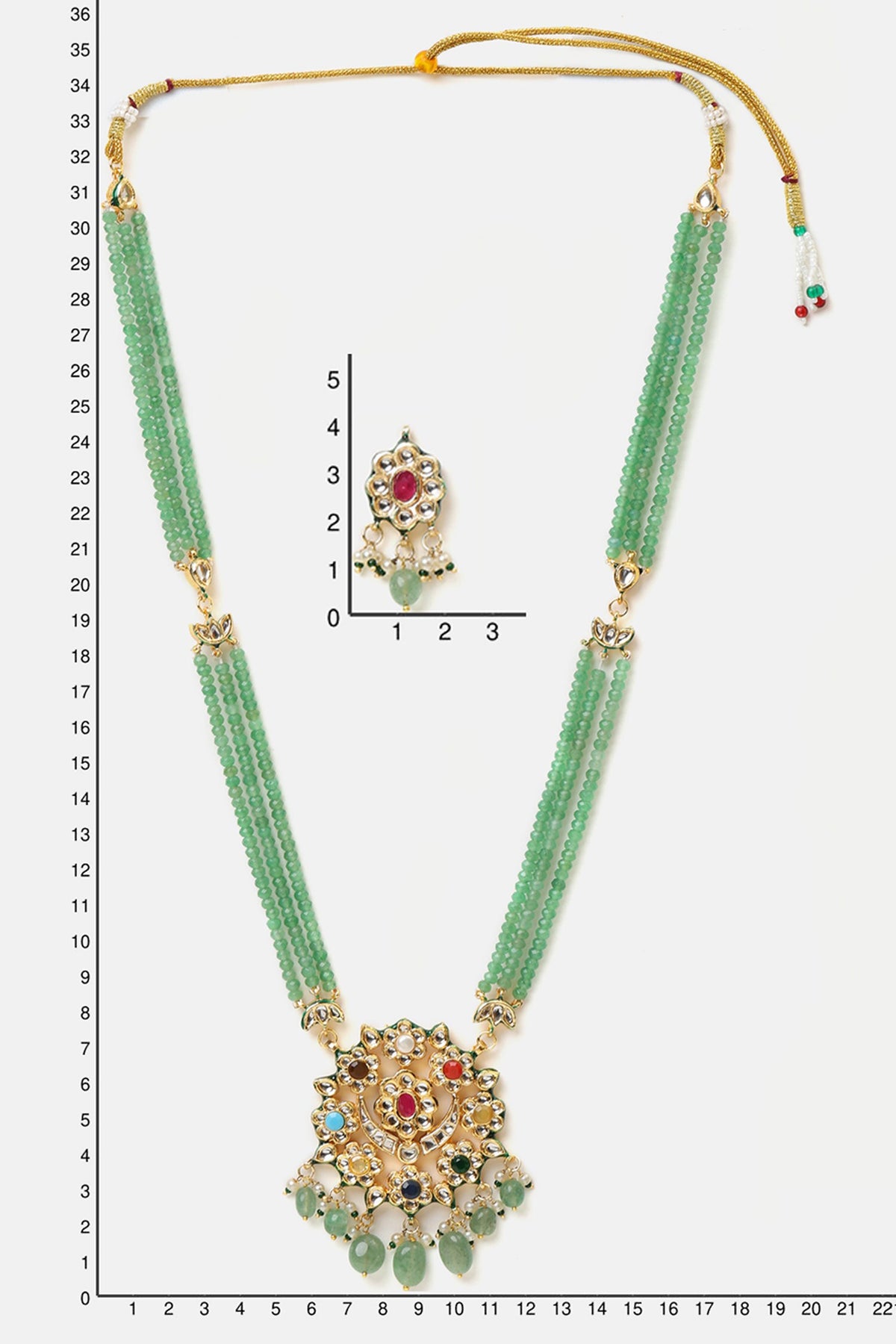 Kundan Embellished Layered Pendant Necklace Set 