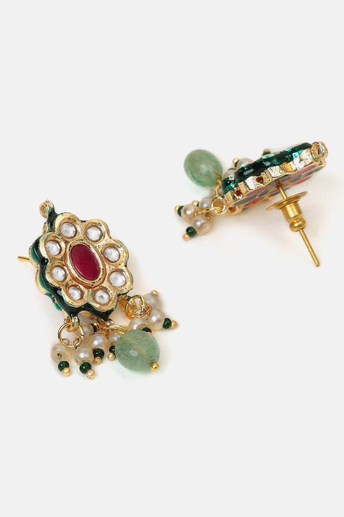 Kundan Embellished Layered Pendant Necklace Set 
