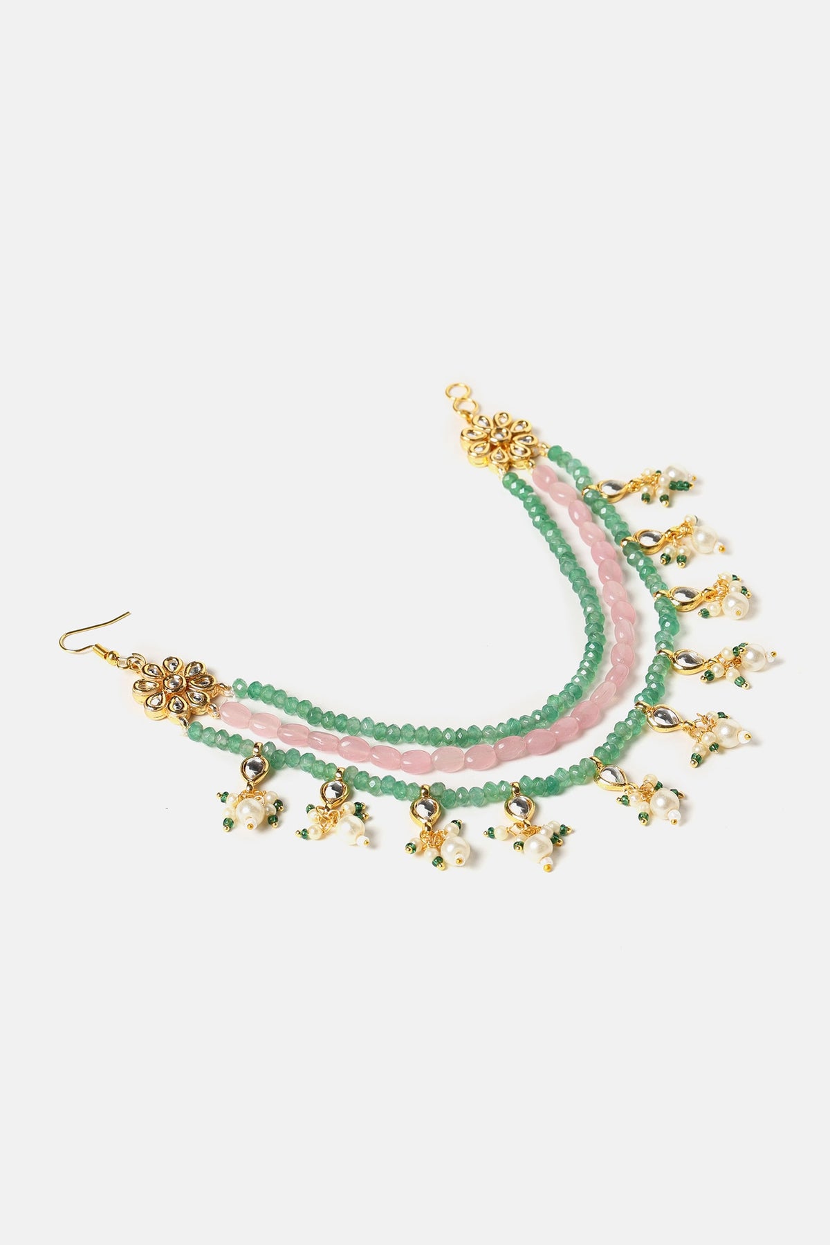 Kundan Pearl Beaded Pair of Ear Chain 
