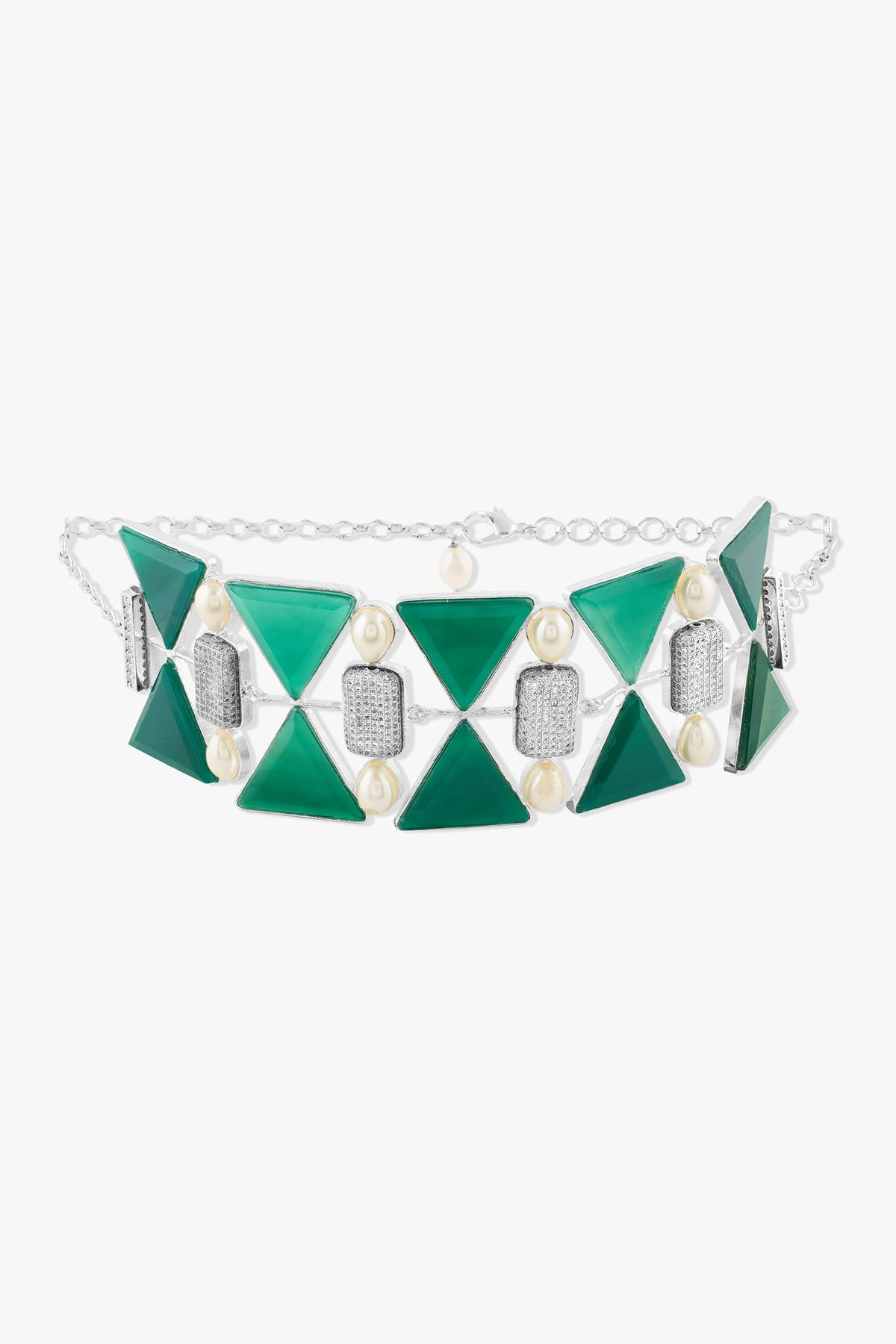 Elowyn Stone Embellished Cutwork Choker 