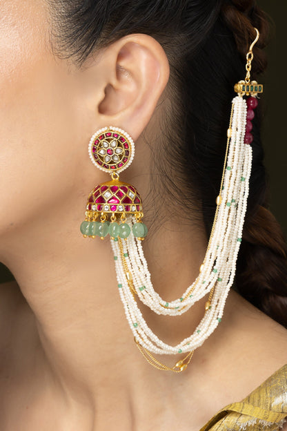 Royal Blossom Pearl Embellished Brass Kaan Chain 