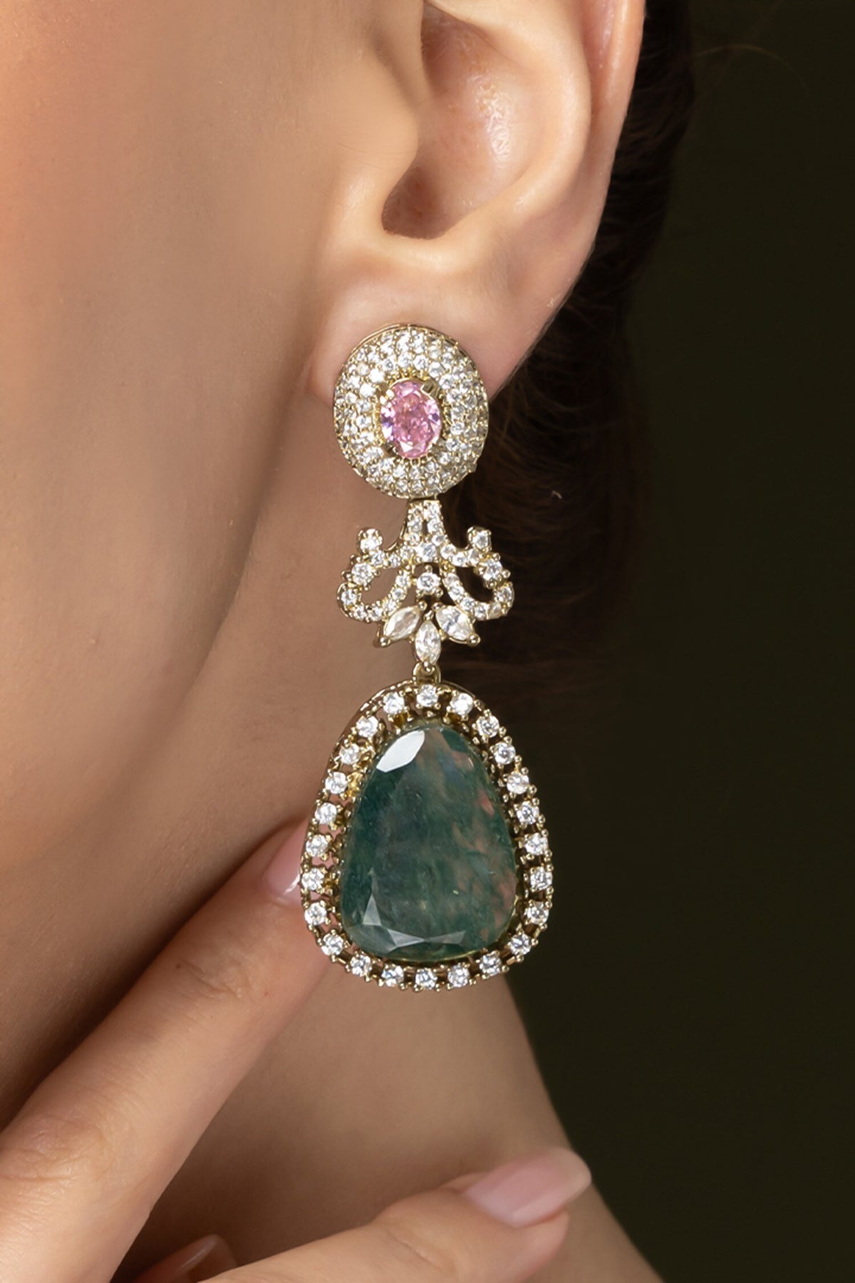 Emerald Grace Dangler Earrings 