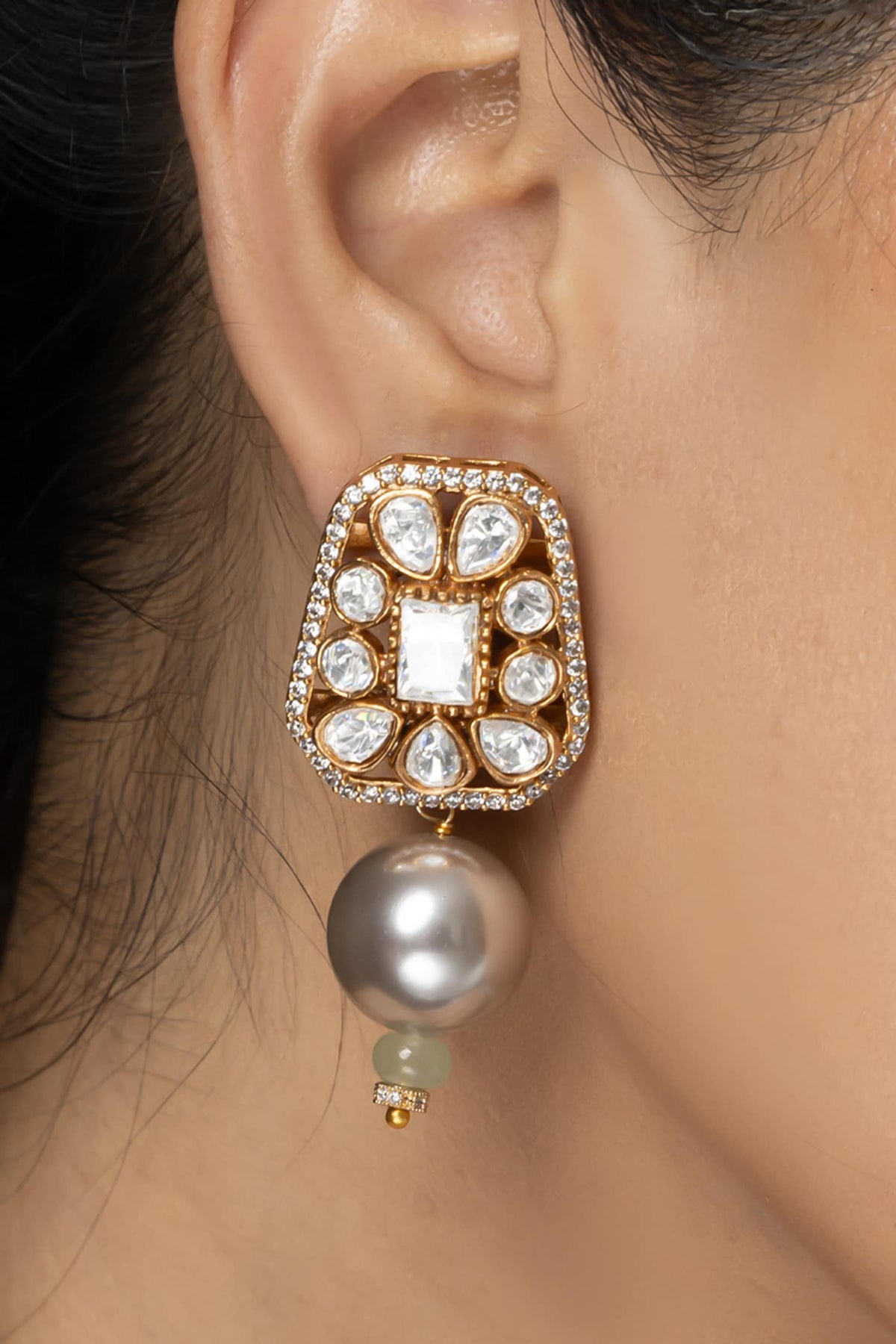 Pearl Glow Embellished Earrings 
