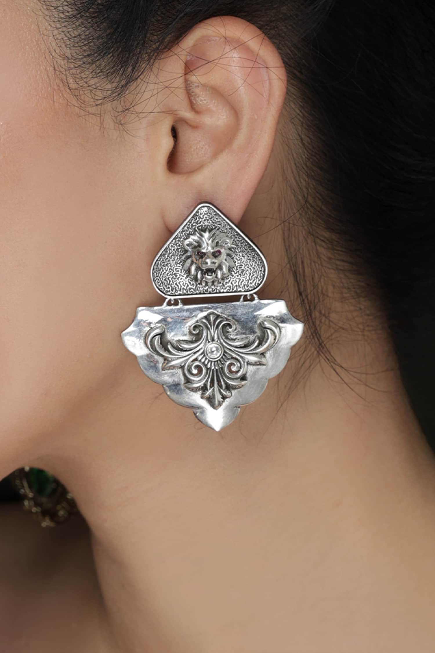 Shell Carved Danglers 