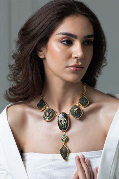 Crystal Drop Long Necklace 