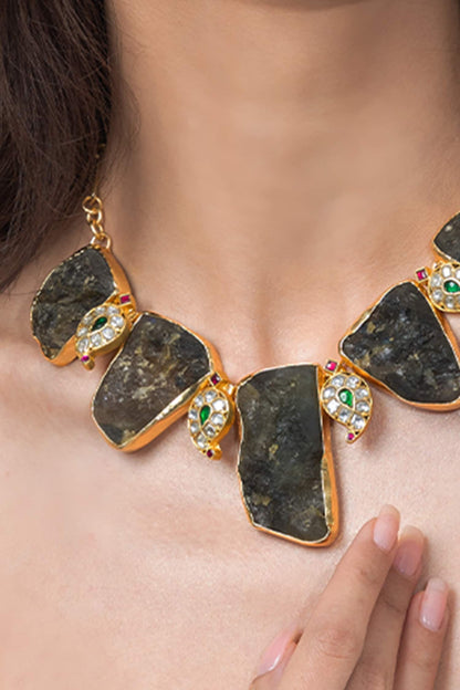 Smoky Quartz Slice Necklace 