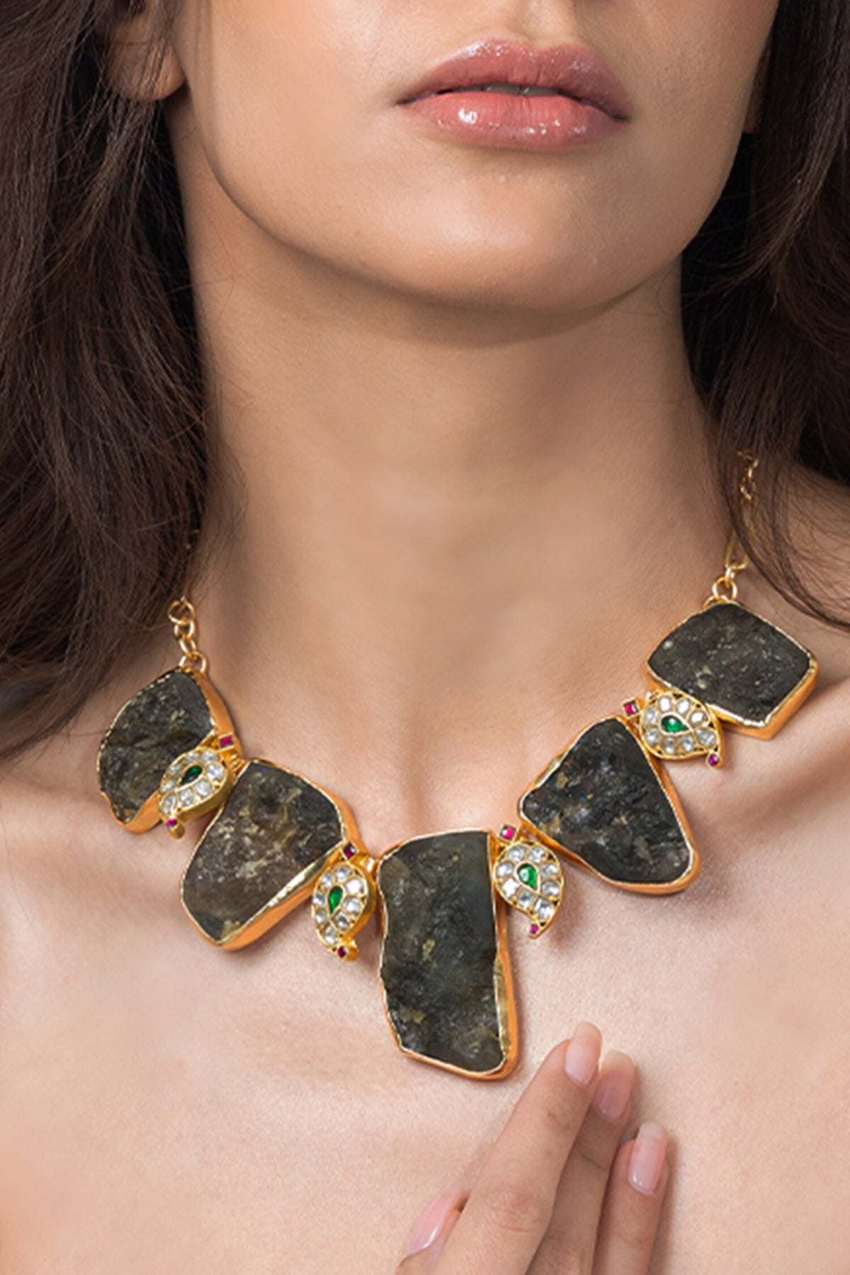 Smoky Quartz Slice Necklace 