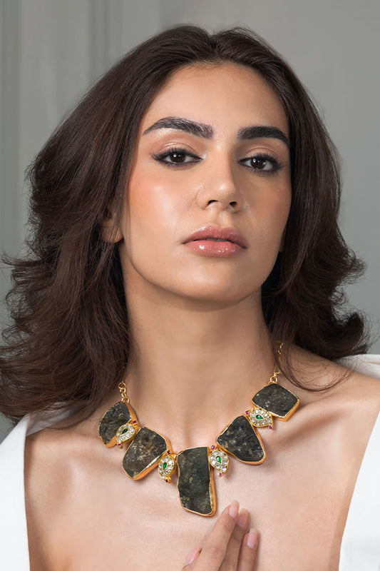 Smoky Quartz Slice Necklace 