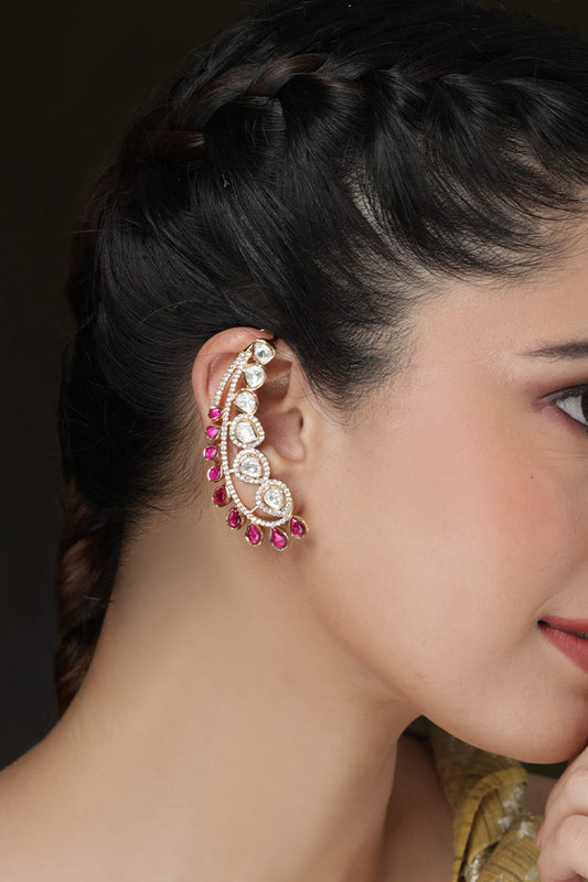 Stone Embellished Ear Cuffs - Set of 2 