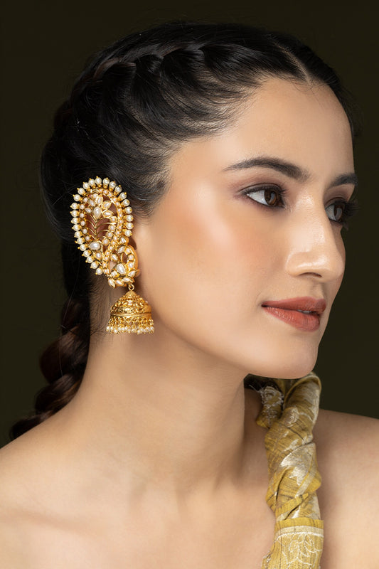 Peacock Shaped Cuff Earrings - Set of 2 