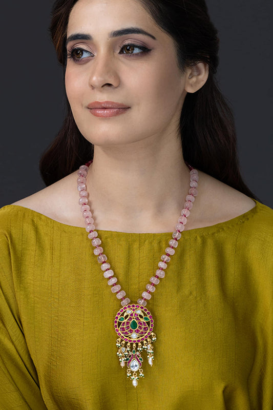 Royal Peacock Embellished Pendant Necklace 