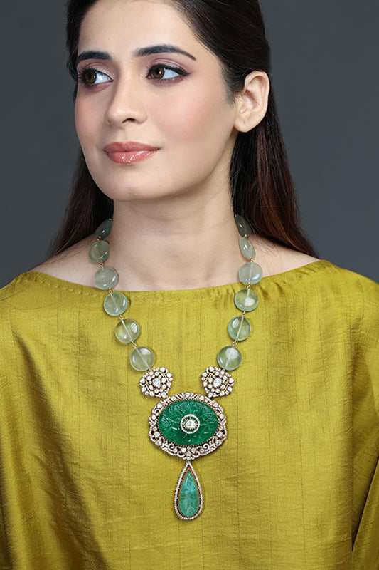 Verdant Oval Medallion Pendant Necklace 