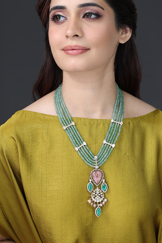 Verdant Multi Strand Heart Necklace 