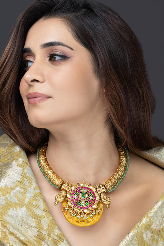 Floral Emerald Temple Choker 