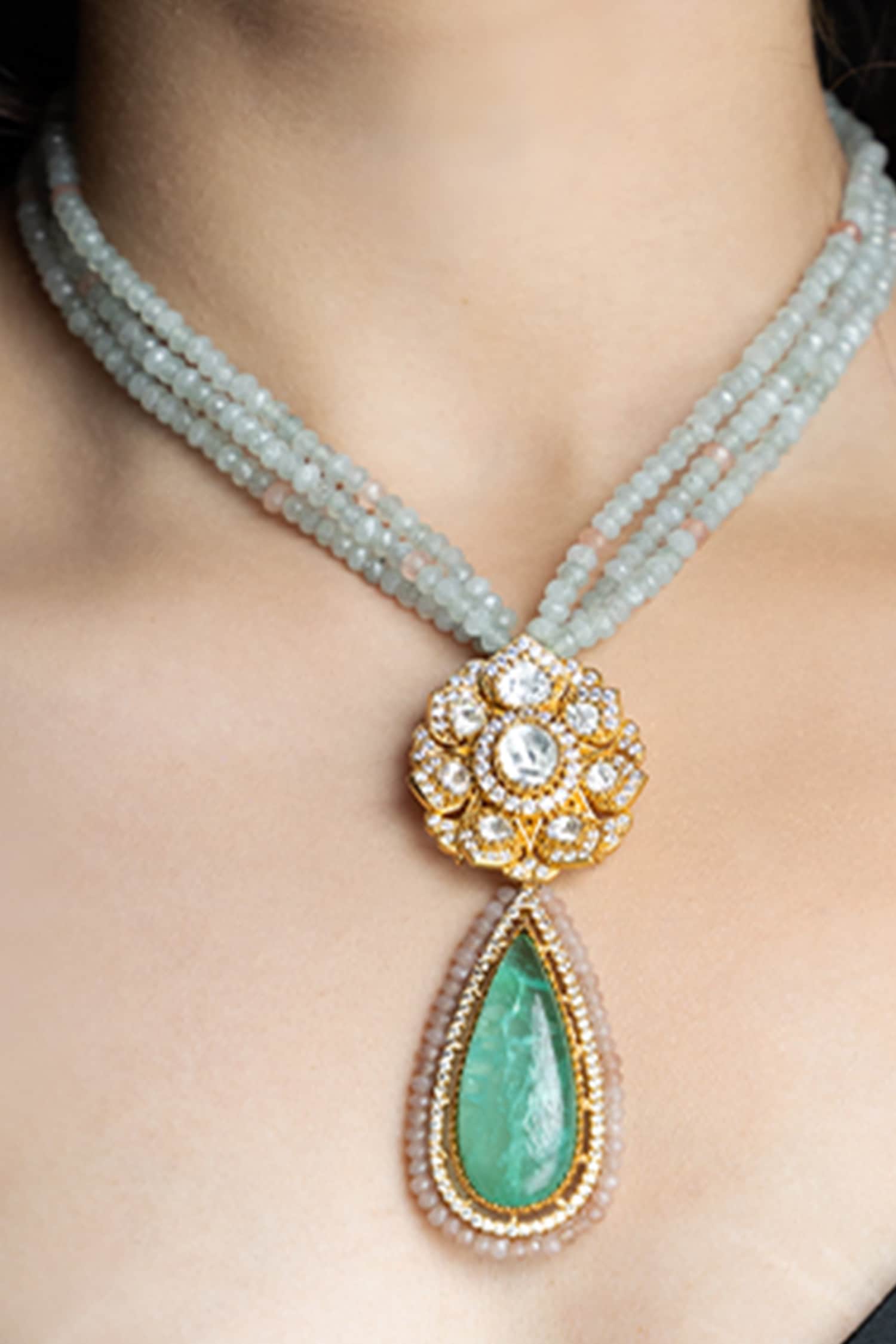 Rivaah Tear Drop Pendant Necklace 