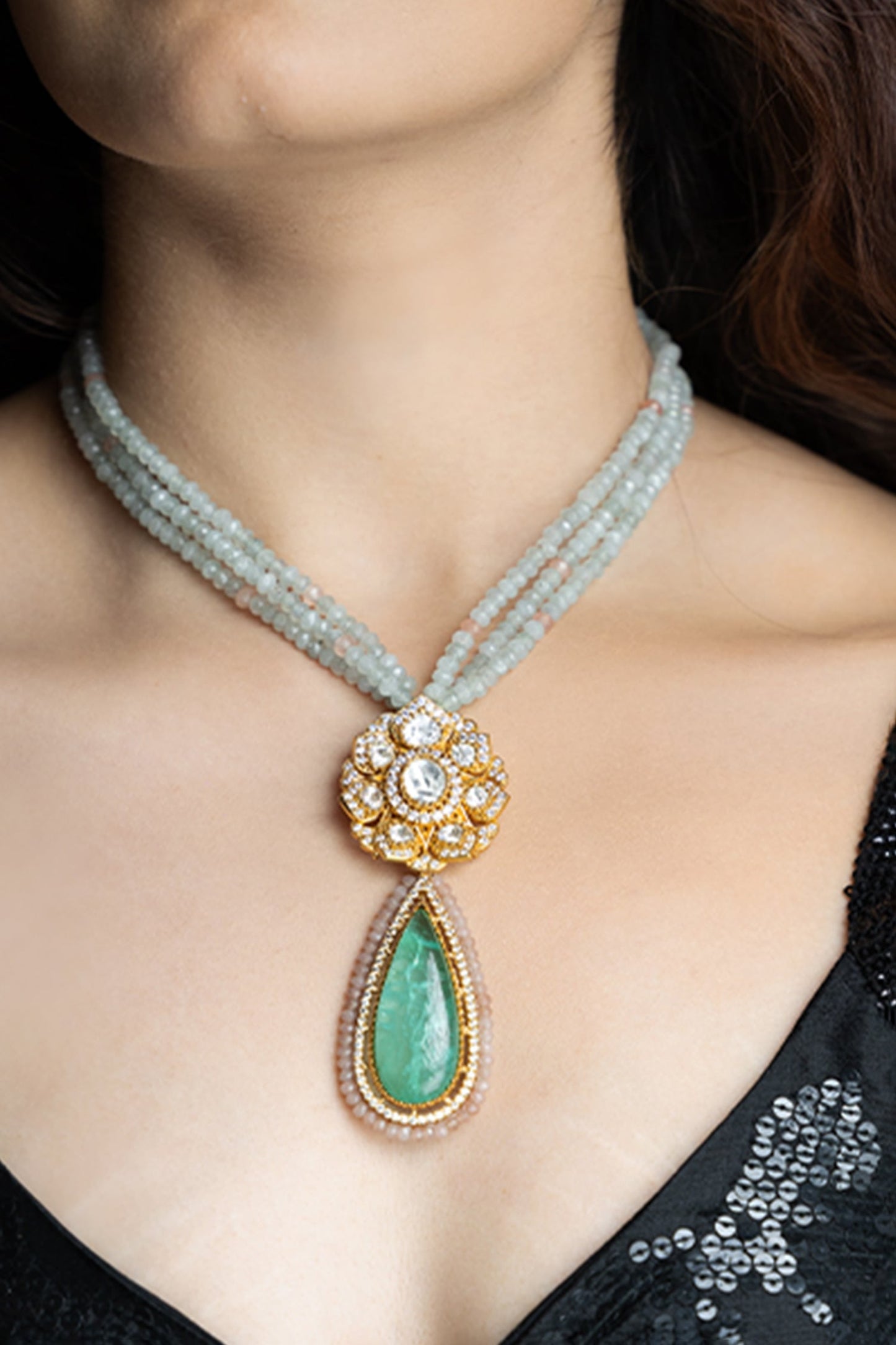 Rivaah Tear Drop Pendant Necklace 