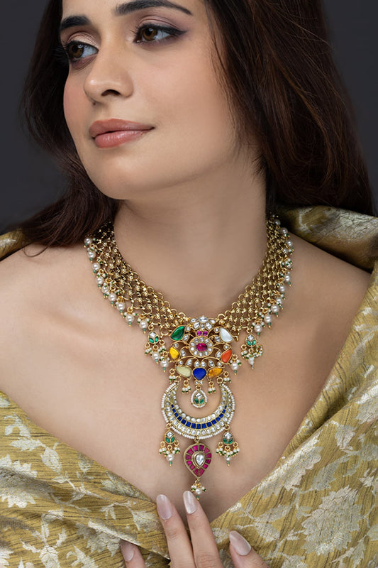 Rivaah Embellished Pendant Necklace 