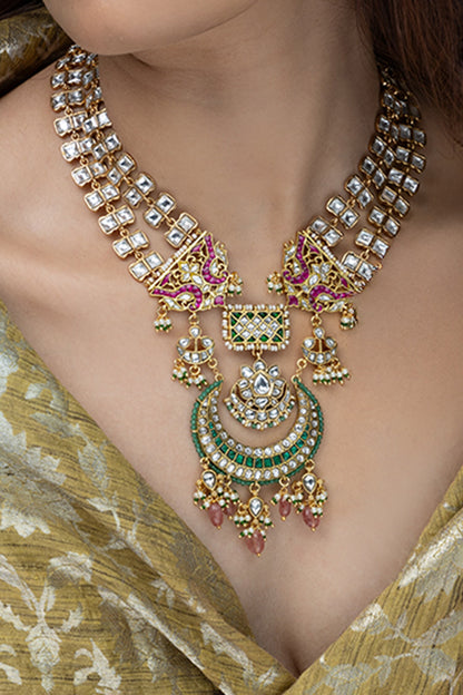 Devika Crescent Shaped Pendant Necklace 