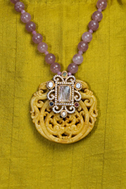 Devika Embellished Long Pendant Necklace 