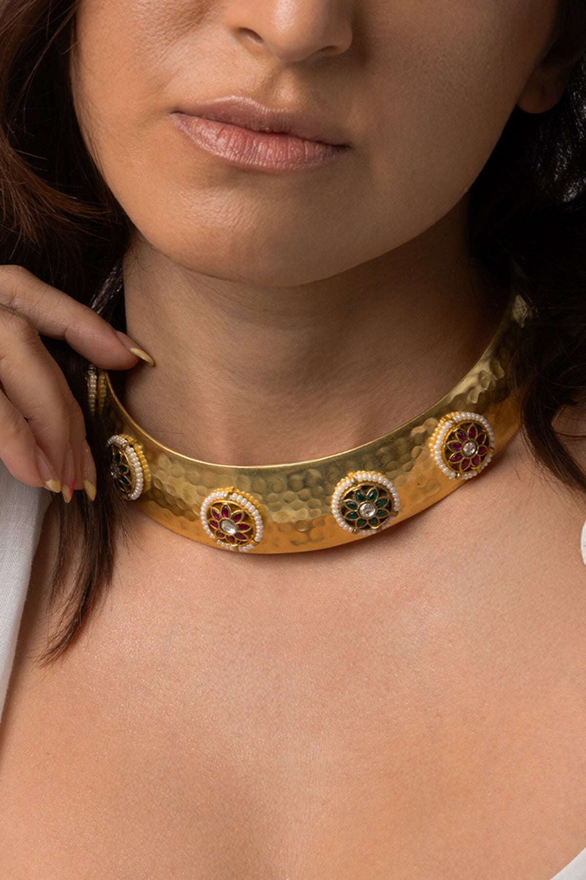 Wide Statement Collar Necklace 