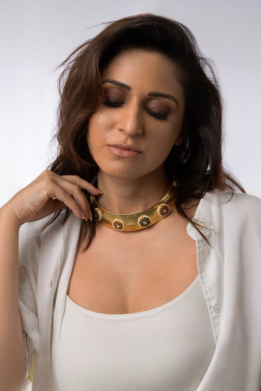 Wide Statement Collar Necklace 