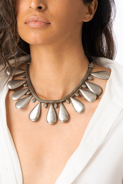 Bold Teardrop Statement Necklace 