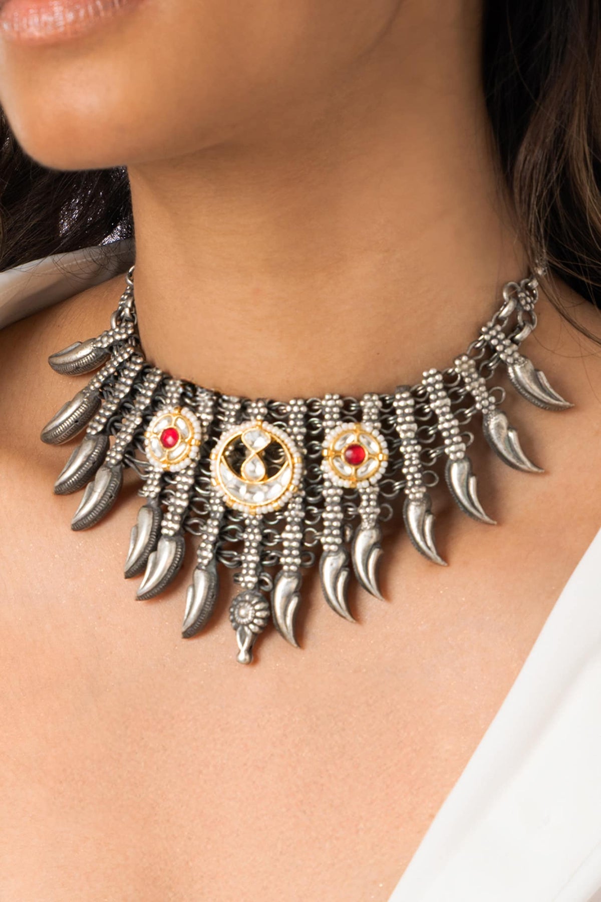 Ornate Tribal Statement Necklace 