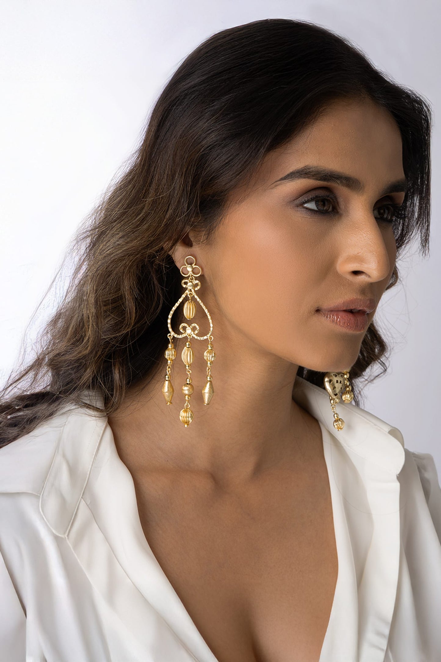 Heart Filigree Drop Earrings 
