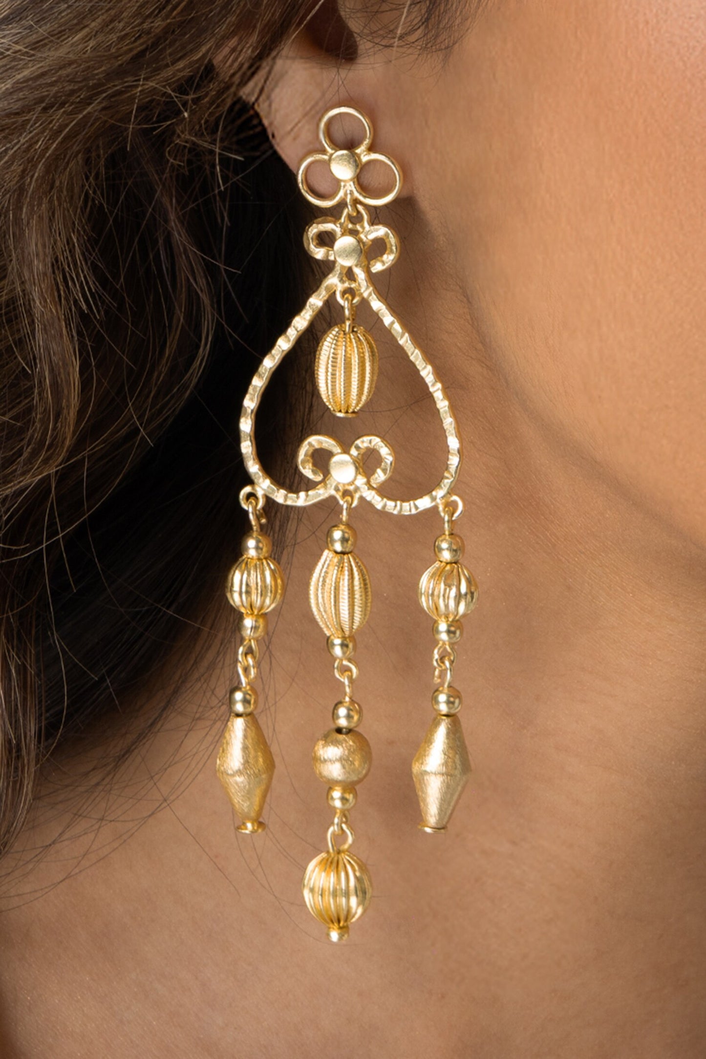 Heart Filigree Drop Earrings 