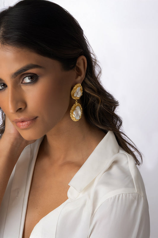 Baroque Pearl Embellished Earrings 