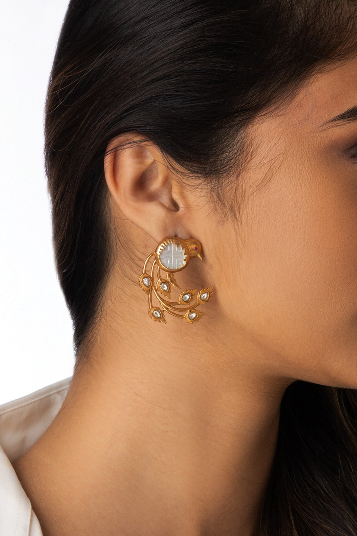 Cluster Stone Embellished Drop Earrings 